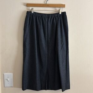 Vintage Pendleton Charcoal Gray Classic 80s Midi Skirt 100% Virgin Wool size 12